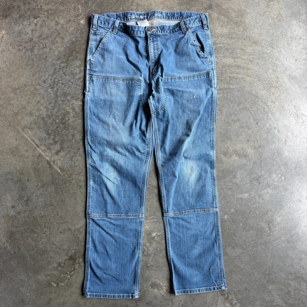 Carhartt 103329-491 Double Knee Jeans 38x31 Carpenter Workwear Denim Heavyweight